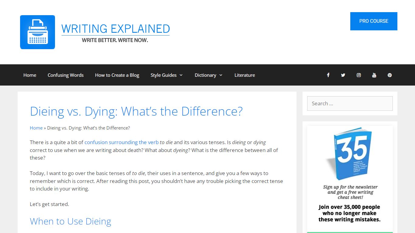 Dieing vs. Dying: What’s the Difference? - Writing Explained