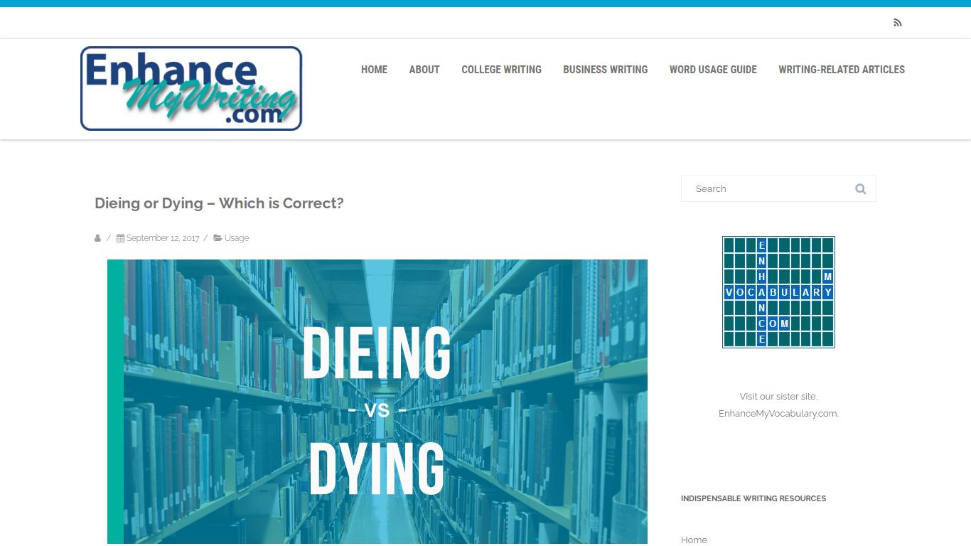Dieing or Dying – Which is Correct? - EnhanceMyWriting.com