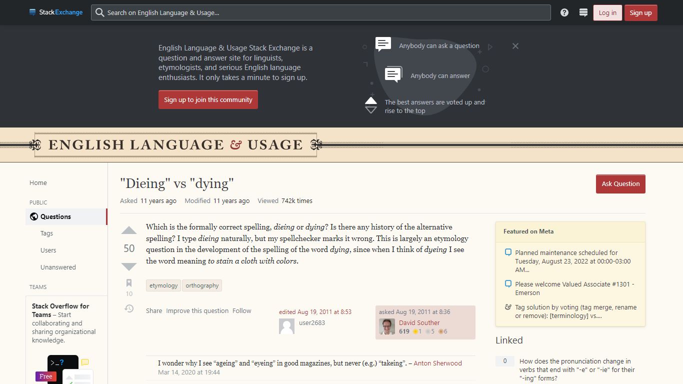 "Dieing" vs "dying" - English Language & Usage Stack Exchange