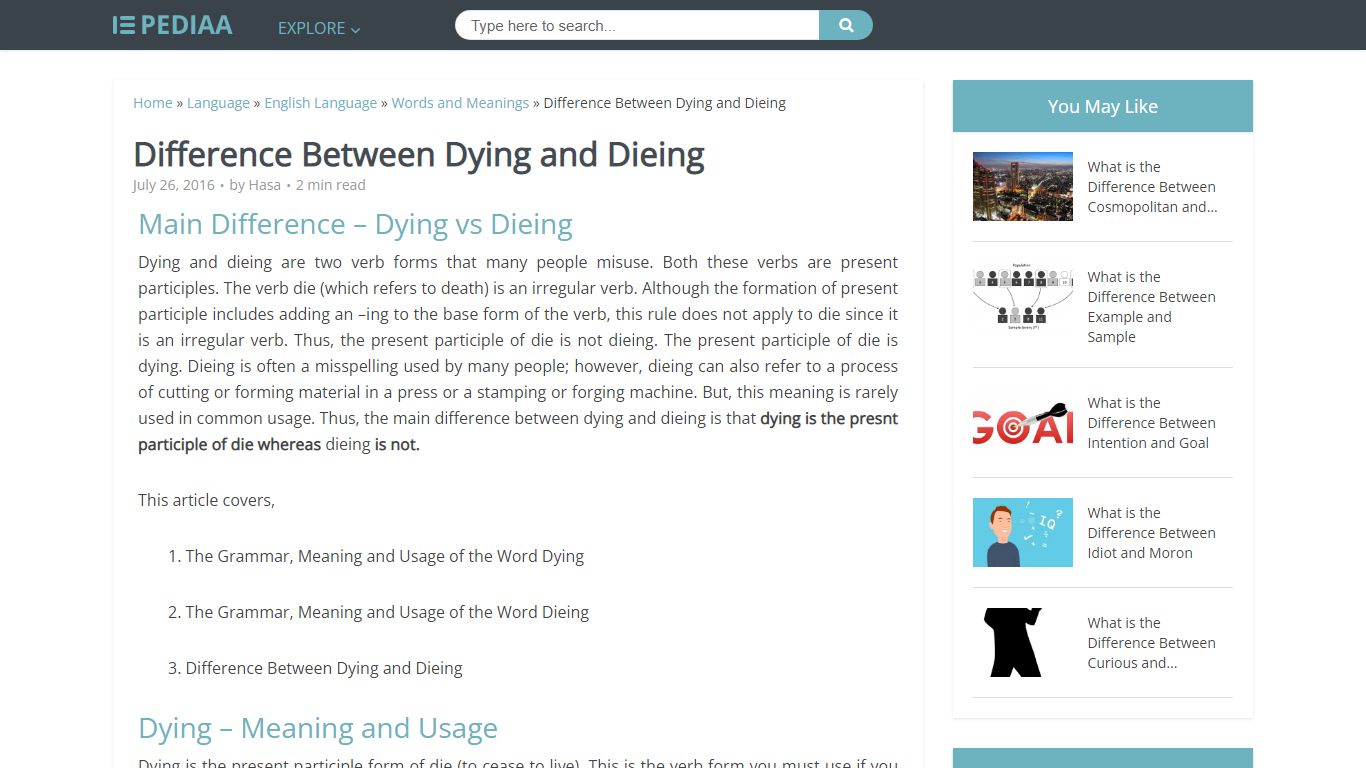 Difference Between Dying and Dieing | Grammar, Meaning and Usage